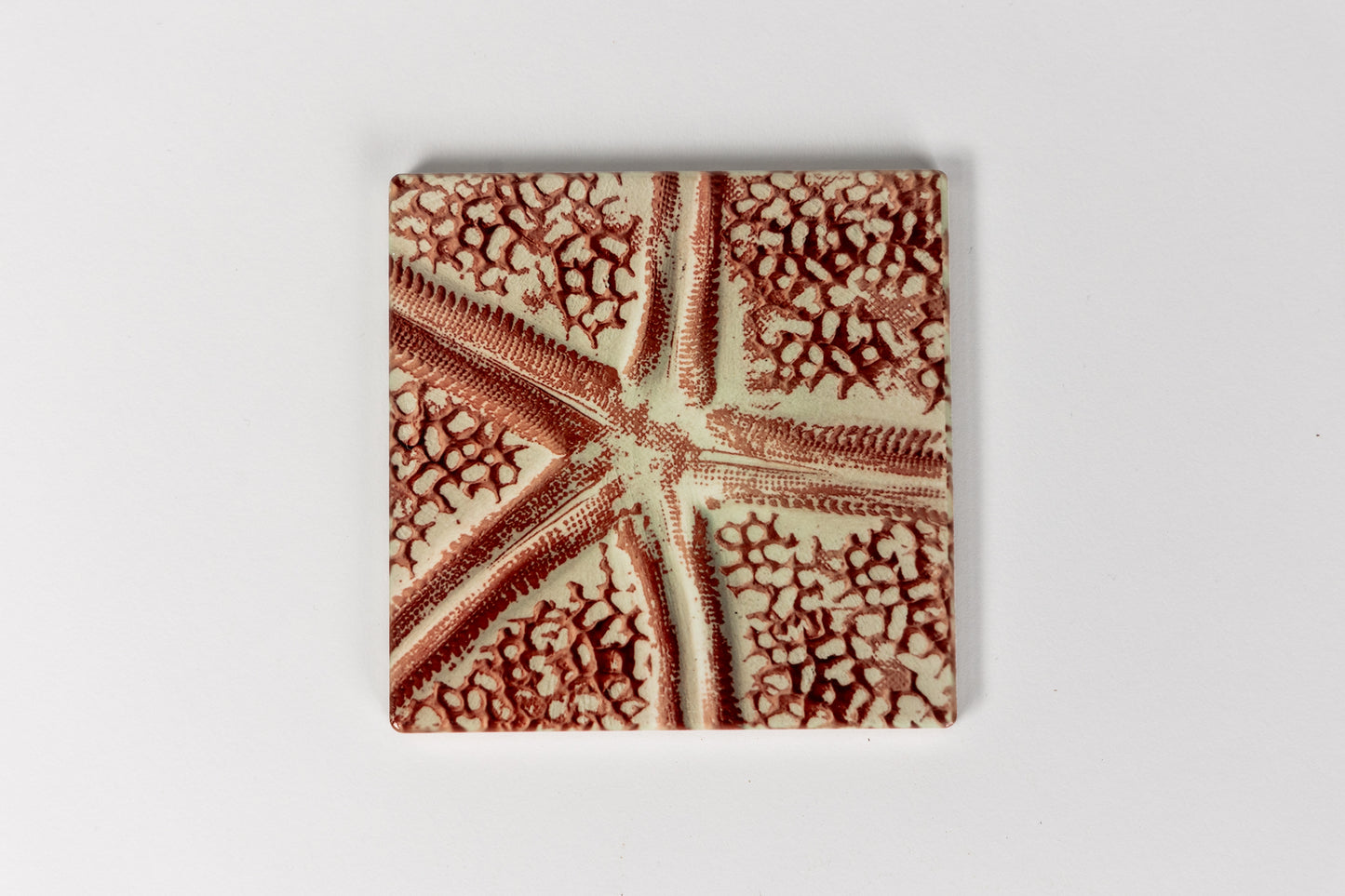 Coral Starfish Ceramic Coaster