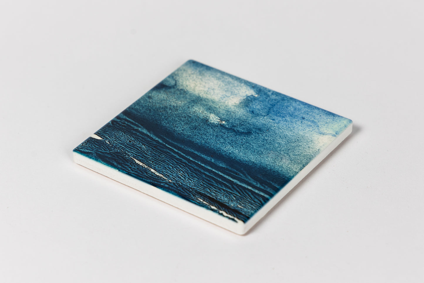 Inky Seascape Ceramic Coaster